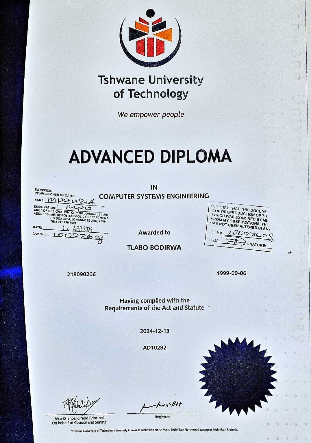 Advanced Diploma